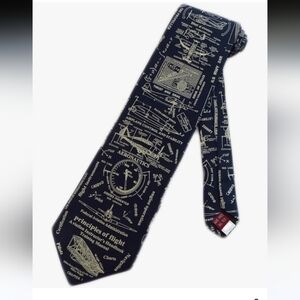 Museum Artifacts Principles of Flight" Pilot Aeronautics 100% Silk Necktie (NWT)